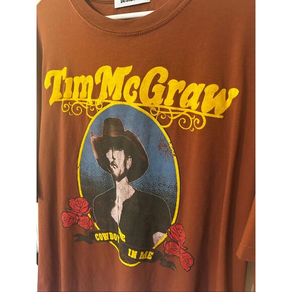 Daydreamer One Size Tim McGraw Country Cowboy Velvet Cotton Short Sleeve Top - Picture 2 of 8